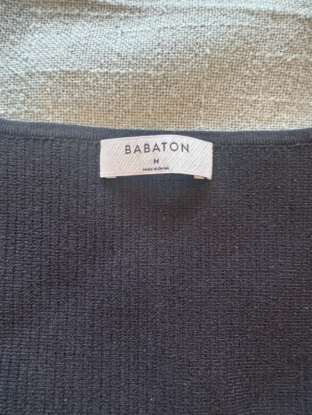 Babaton Black Ribbed Sweetheart Square-Neck Long-Sleeve Top - Picture 3 of 5